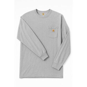 Carhartt Men’s Loose Fit Long Sleeve Pocket Tee Shirt Heather Gray Size 2XL